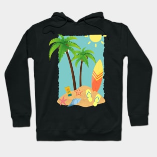 Beach summertime Adventure Explore the world travel lover palm tree sun Hoodie